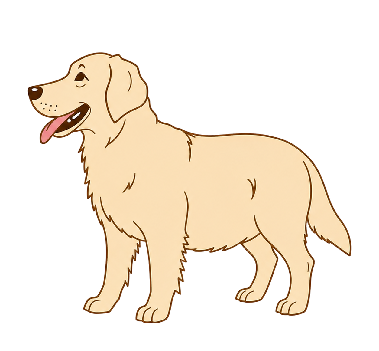 Rounded golden retriever